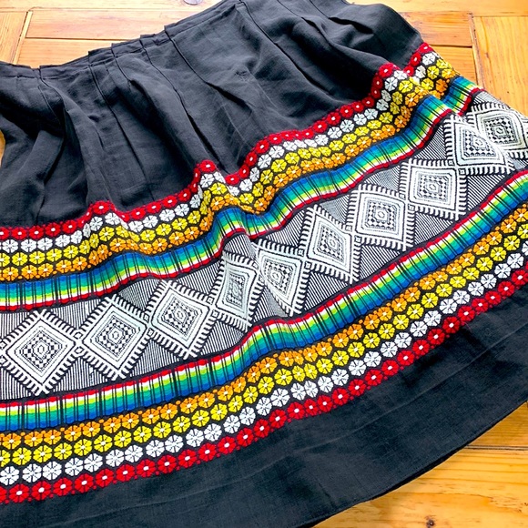 Skirts Vintage Handmade Embroidered Peruvian Dance Skirt Poshmark